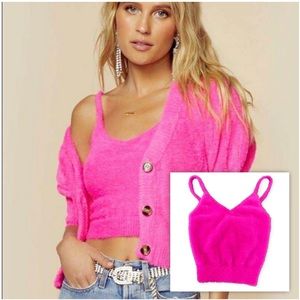 For Love & Lemons Fuzzy Pink Top 💕